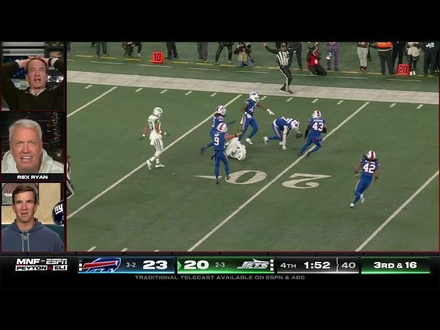 Rex Ryan SHOCKED by Aaron Rodgers' INTERCEPTION in MNF crunch time with Peyton & Eli  | ManningCast