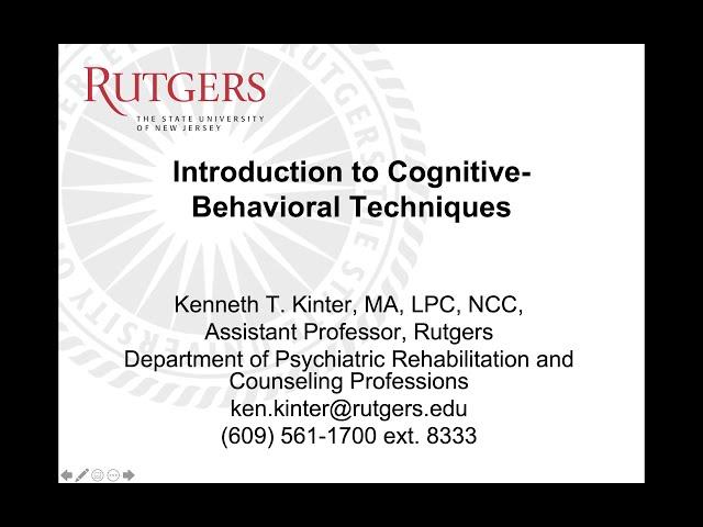 Introduction to Cognitive-Behavioral Techniques