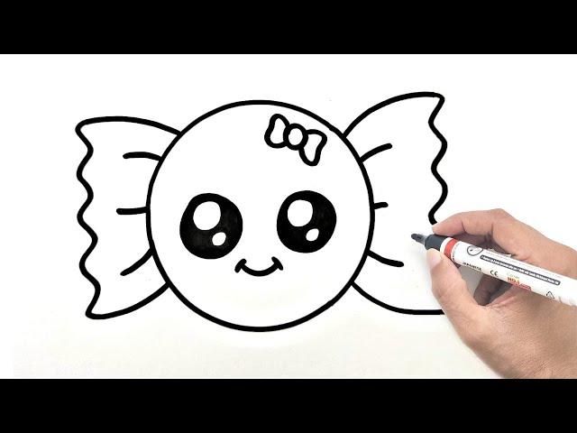 How To Draw A Cute Candy |  Cute candy drawing easy |  YoKIdz Drawing | YoKidz Channel