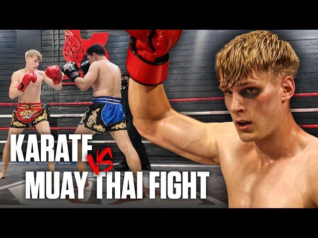 Karate guy has a MUAY THAI FIGHT