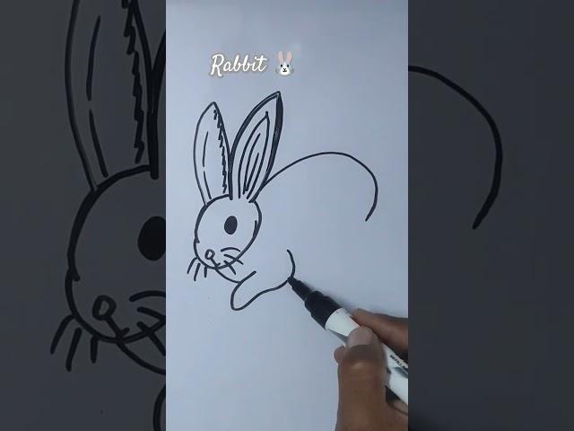 Easy rabbit drawing #craftandeducation #drawing #art #artneducation #siyaaarteducation