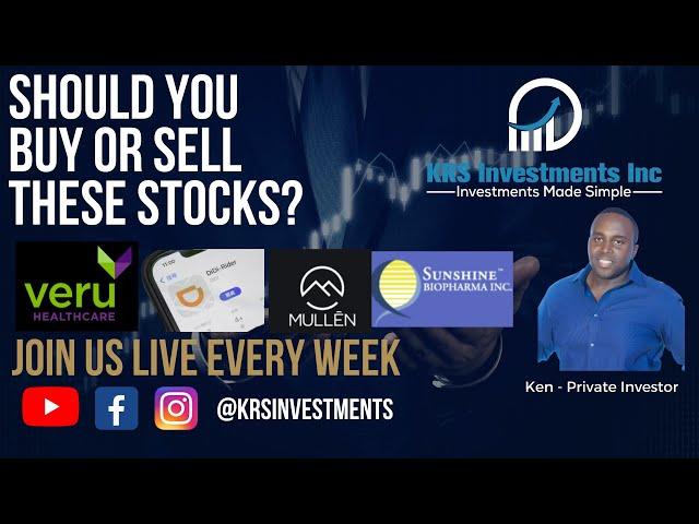 Should you Buy DIDI VERU SBFM or MULN  stock? | KRS Investments LIVE