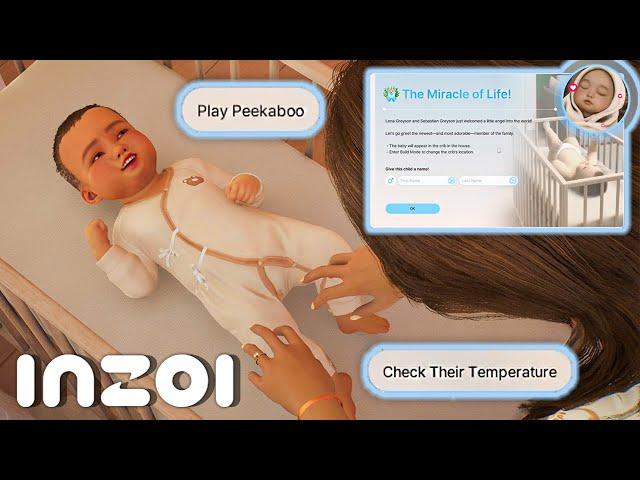 Let's Play inZOI : Giving Birth To A Baby For The First Time! Newborn Gameplay - Ep 5