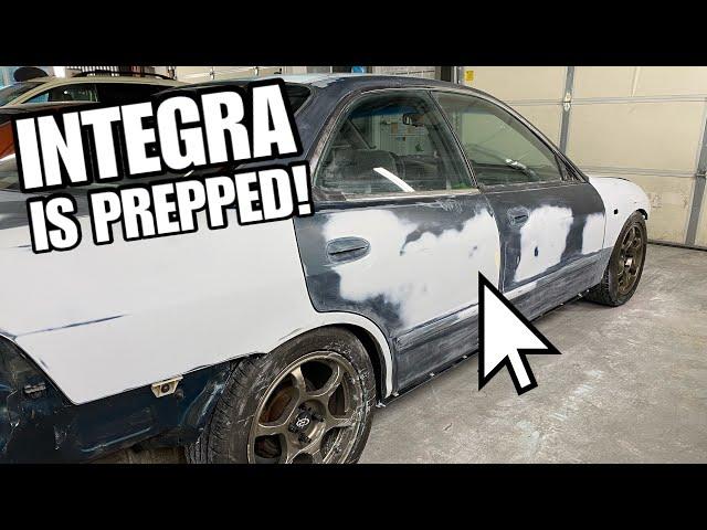 MIKE'S INTEGRA GSR IS READY FOR FINAL PAINT... SO MANY WRECKED CARS!