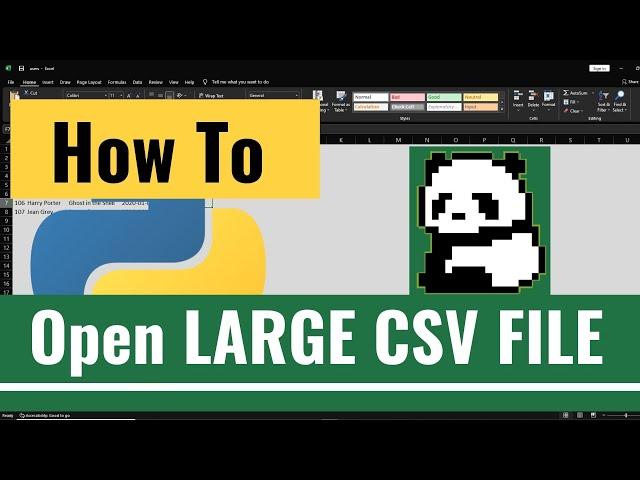 How To Open Large CSV File In Excel