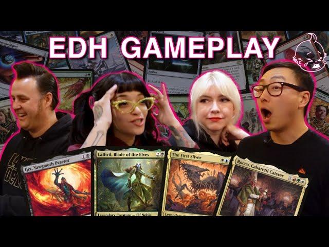 A TABLE FULL OF WURMS | Gix - Lathril - The First Sliver - Rocco | EDH Gameplay #2