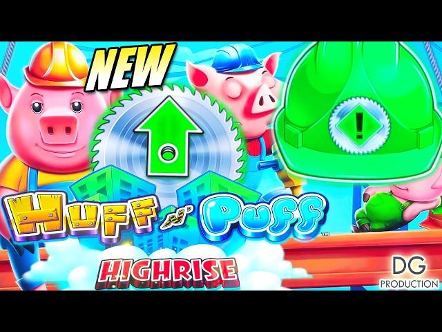 NEW1ST LOOK HUFF N' PUFF HIGHRISE GREEN BUZZ SAW MEGA HAT MANSION SLOT MACHINE LAS VEGAS G2E 2024