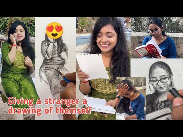 Drawing strangers in India very realistically ( MUST SEE REACTIONS!) drawing Prank with Stranger