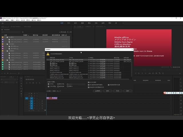 PR教程： 07、素材脱机与重新链接