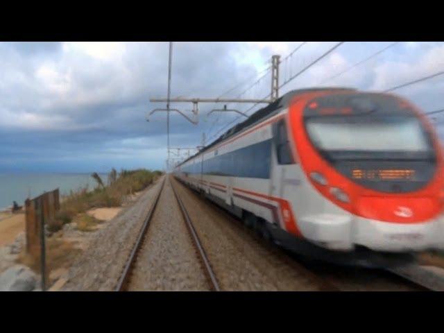 Rail View T Tren de Barcelona a Maçanet vía Mataró 2013