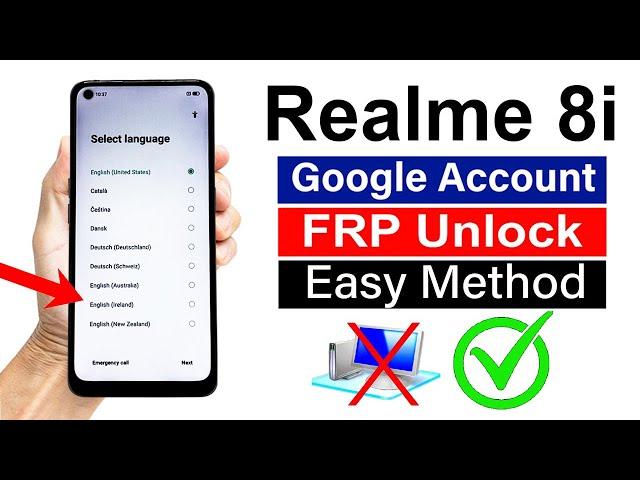 Realme 8i : Google Account/ FRP Bypass - (Without Computer)