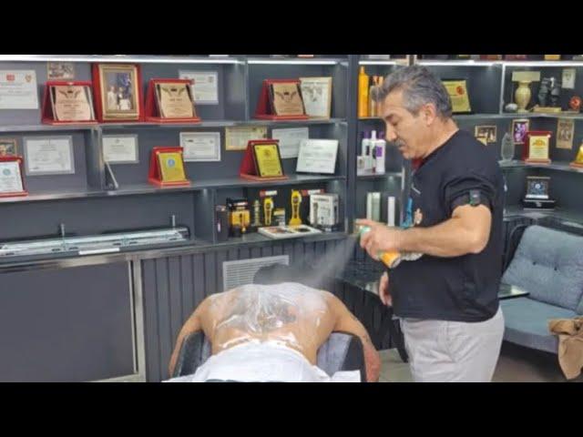 ASMR LIVE SLEEP THERAPY: BACK AND BODY MASSAGE ON THE BARBER CHAIR