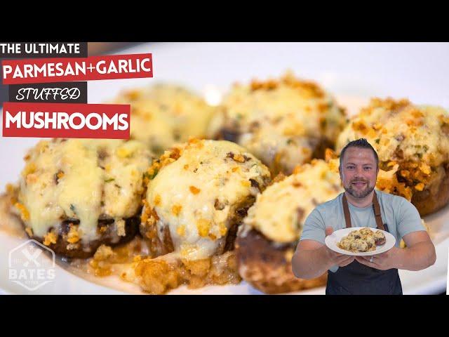 The Ultimate Steakhouse Stuffed Mushroom | Easy Parmesan+Garlic Stuffed Mushroom Recipe