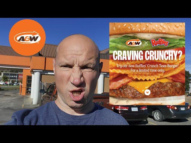 A&W's New Ruffles Crunch Teen Burger!