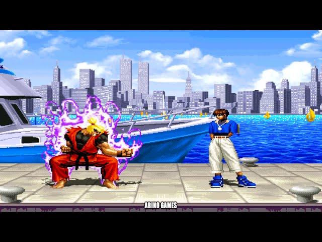 DRAGON KEN VS CHRIS! KOF VS STREET FIGHTER