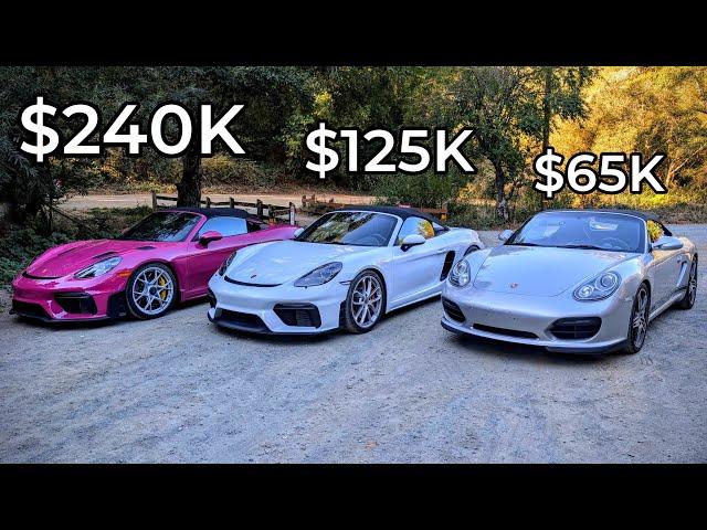 Porsche 718 Spyder RS vs 718 Spyder vs 987 Spyder - Head to Head Review!