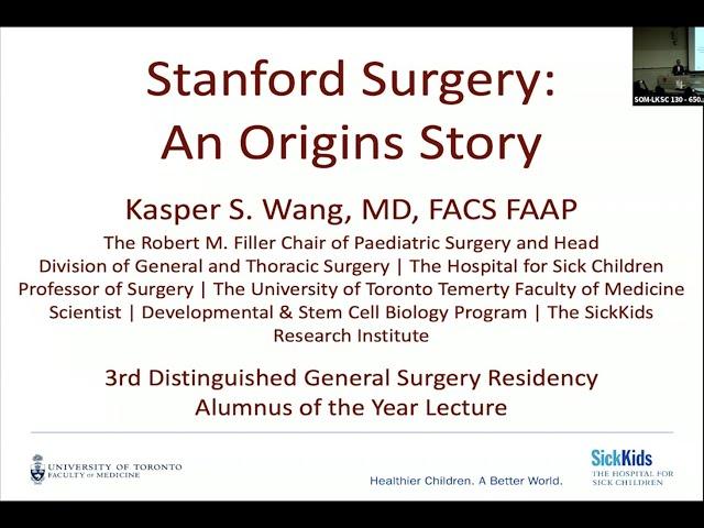 Dr. Kasper Wang presents "Stanford Surgery: An Origins Story"