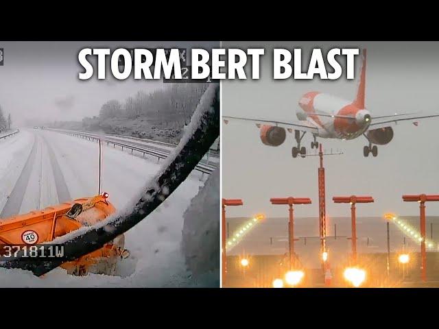 Storm Bert: Stock up on food & water Brits told as flights cancelled, trains axed & roads shut