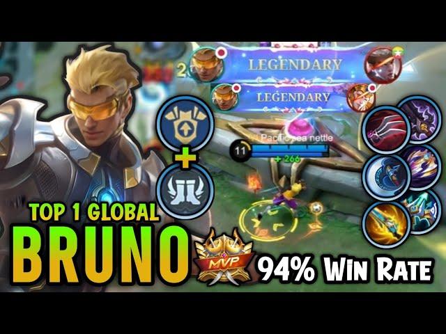 Bruno Best Build Gold Lane!! 94% Win Rate [ Bruno Top 1 Global Build 2025 ] - Mobile Legends