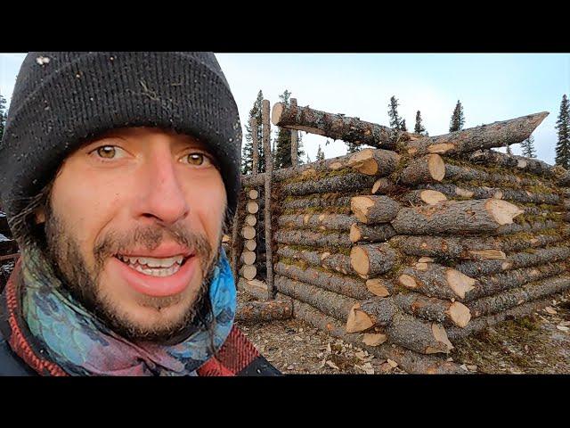 Building Log Cabin With Axe and Hand Saw | No Power Tools Or Machinery: How To