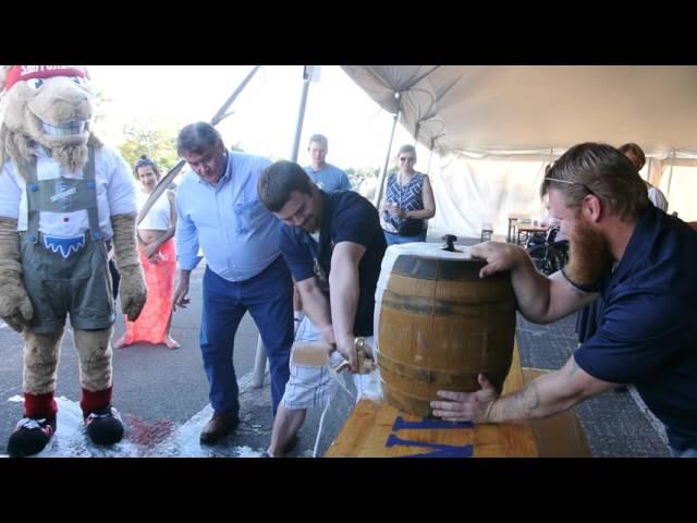 Tapping the keg at the Colorado Springs Oktoberfest