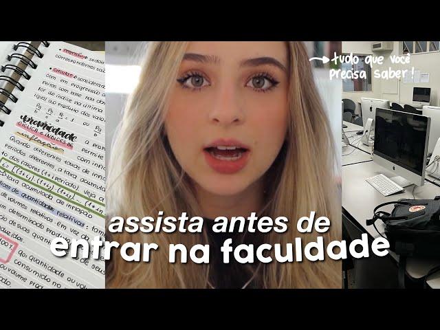 o que você PRECISA SABER antes de entrar na FACULDADE | dicas e dúvidas 