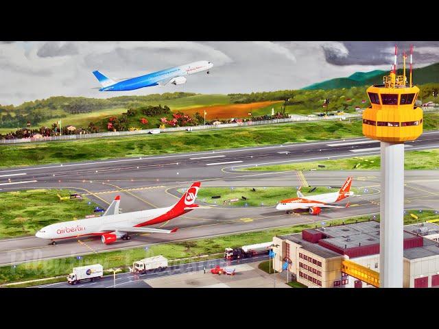 Model Airport Diorama - The World of Aviation with Moving Planes and Aircraft at Miniatur Wunderland