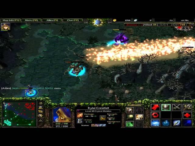 DotA 6.78c - Crystal Maiden, Rylai GODLIKE !