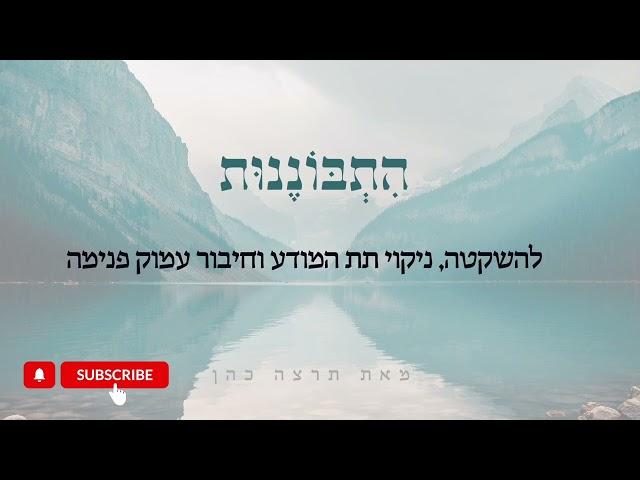 הִתְבּוֹנֶנוּת | להשקטה, ניקוי תת המודע וחיבור עמוק פנימה