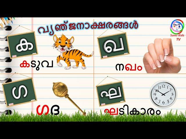 വ്യഞ്ജനാക്ഷരങ്ങൾ | How to Learn Malayalam Consonants | Malayalam Aksharamala | Malayalam Alphabet