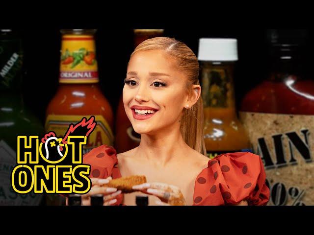 Ariana Grande Hits a High Note While Eating Spicy Wings | Hot Ones