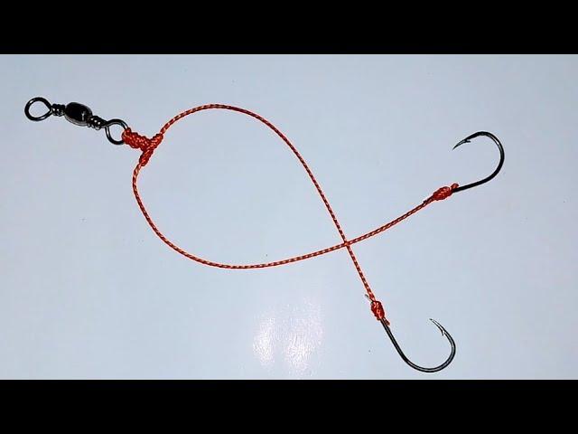 Fishing Knot | Two Fishing Hooks on one Line | T-Knot Fishing - ( T-Knot Tutorial )