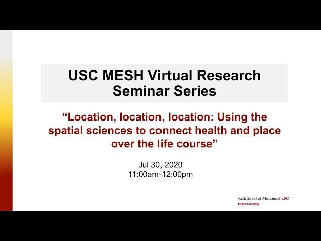 Location, location, location: Using the spatial sciences to connect health and ...