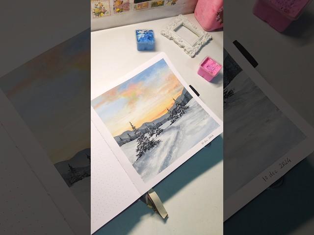Realistic Winter landscape painting #aesthicsong #classicalmusic #acesteticsongs #musicgenre #diy