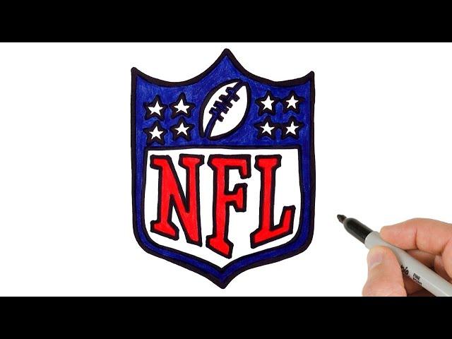 How to Draw NFL logo | Super Easy Logo Drawing