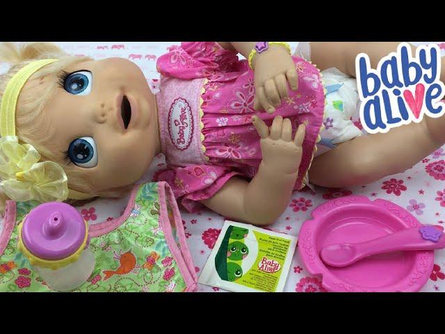 Feeding Baby Alive 2006 Soft Face Doll Peas Doll Food