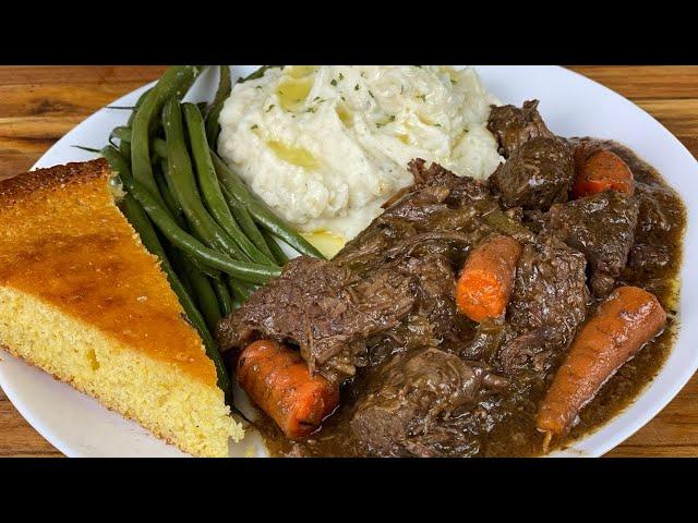 Instant Pot Roast Beef! SLAP YA MAMA GOOD! Pot Roast w/ Garlic Mashed Potatoes Green Beens