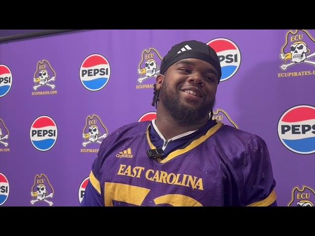 ECU Football DL Suirad Ware, Safety Omar Rogers - after practice interviews, Navy game week