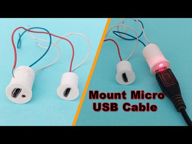 How to make female micro USB port | How to make battery module plus female micro USB port