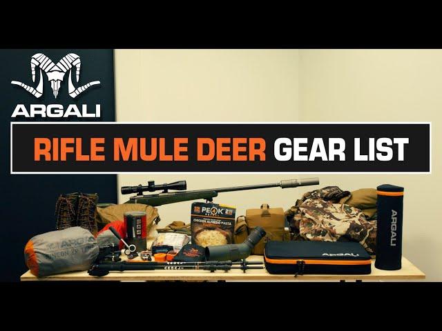 BRAD'S OCTOBER RIFLE MULE DEER GEAR LIST