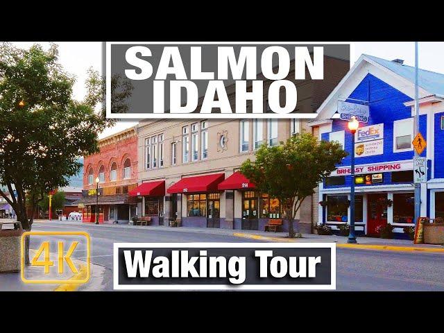 4K City Walks - Exploring Salmon, Idaho - Small Town - Virtual Walking Trails for Treadmill Scenery