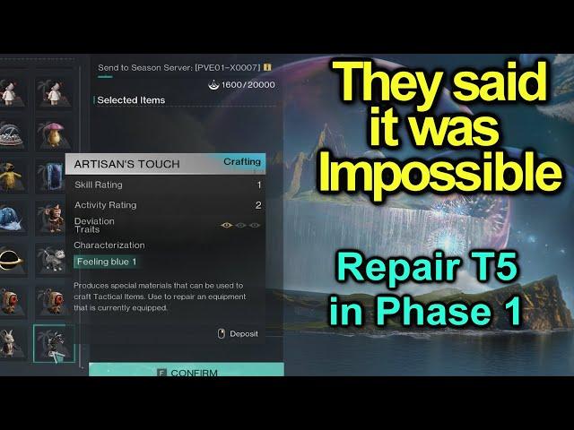 How to repair your T5 Weapon or Gear in phase 1 of server | Once Human