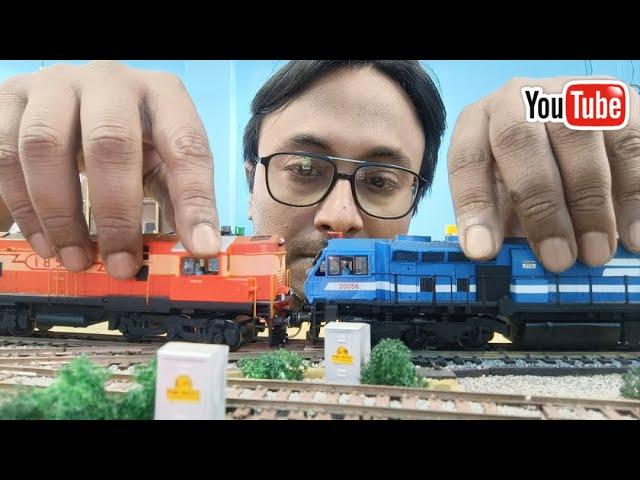 WDP4 & WDM3A Model Train Running through Turnouts | HO Scale Miniature Model Train | train video