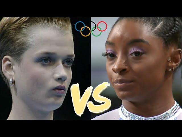 Simone Biles VS Svetlana Khorkina | Vault | 1994 VS 2021 | Profiles | NBC Sports & Eurosport