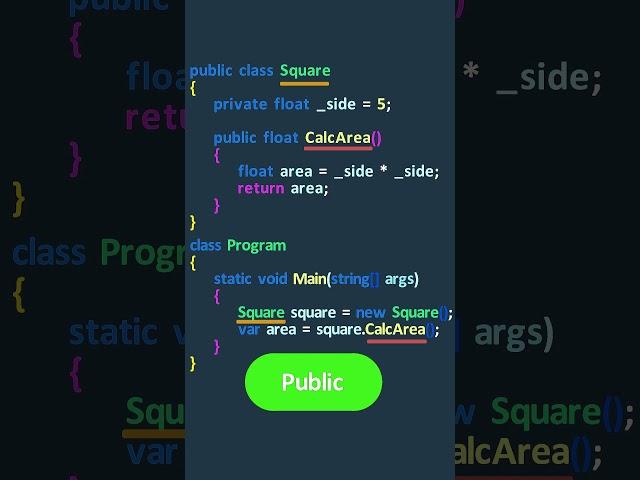 Access Modifiers in C#: Public #shorts