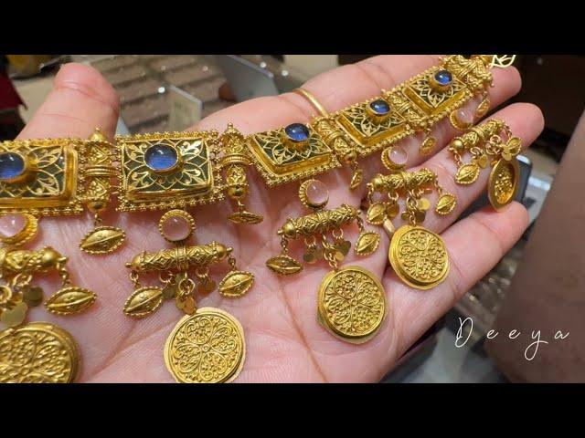 Tanishq 22k Gold Necklace Set Designs With Price/Daily wear Gold Bangle Designs/Bengaluru/Deeya