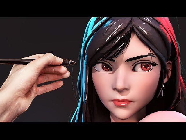 Digital Sculpting is AMAZING! Modeling Tifa Lockhart in Blender - Final Fantasy 7