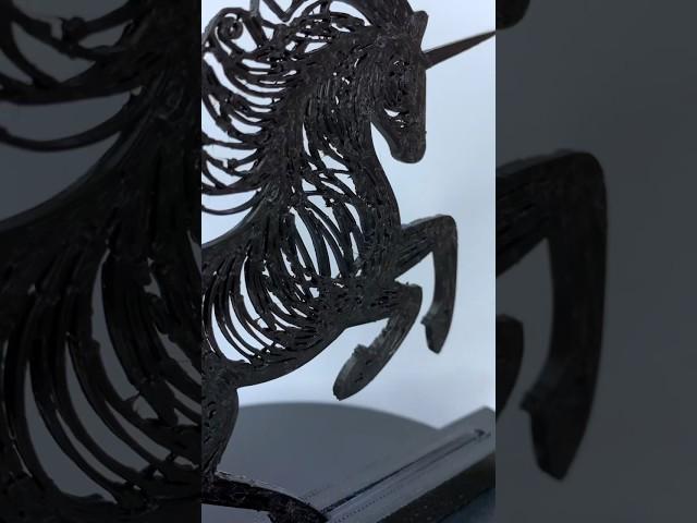 Modern Myth: Black Flat Unicorn Sculpture #art #diy #craft