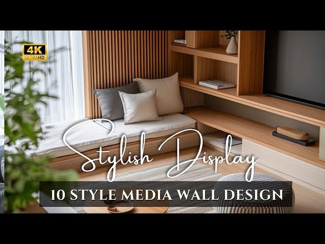 10 Style Media Wall Design &TV Wall Cabinet Furniture: Modern Minimalist to Rustic with Wood Shelves