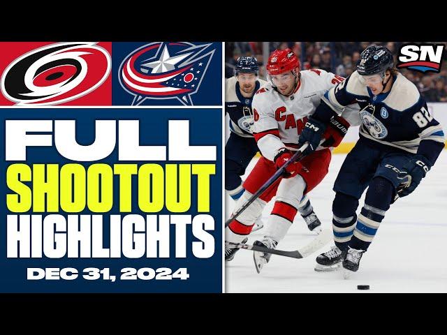 Carolina Hurricanes at Columbus Blue Jackets | FULL Shootout Highlights - December 31, 2024
